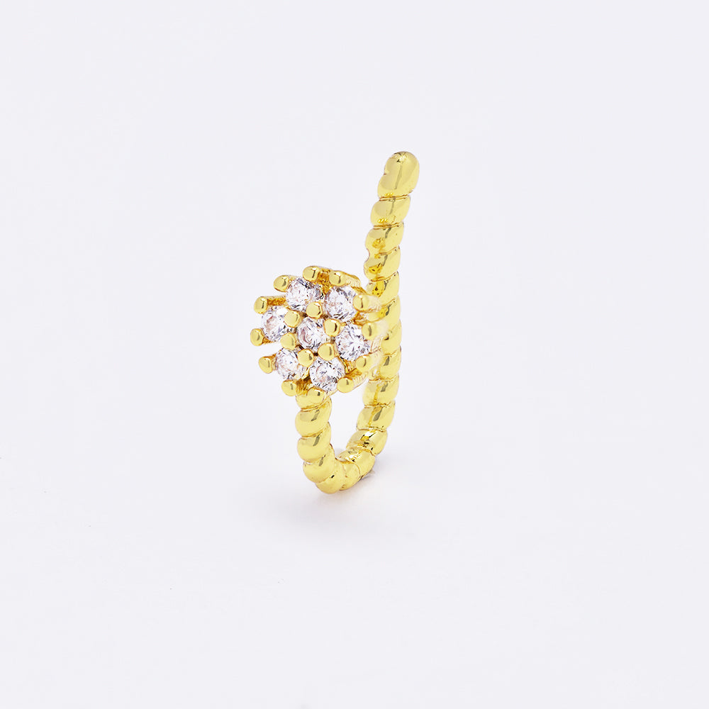 Nose clip in Stainless steel cubic zirconia flower no piercing - SSYBJ4877