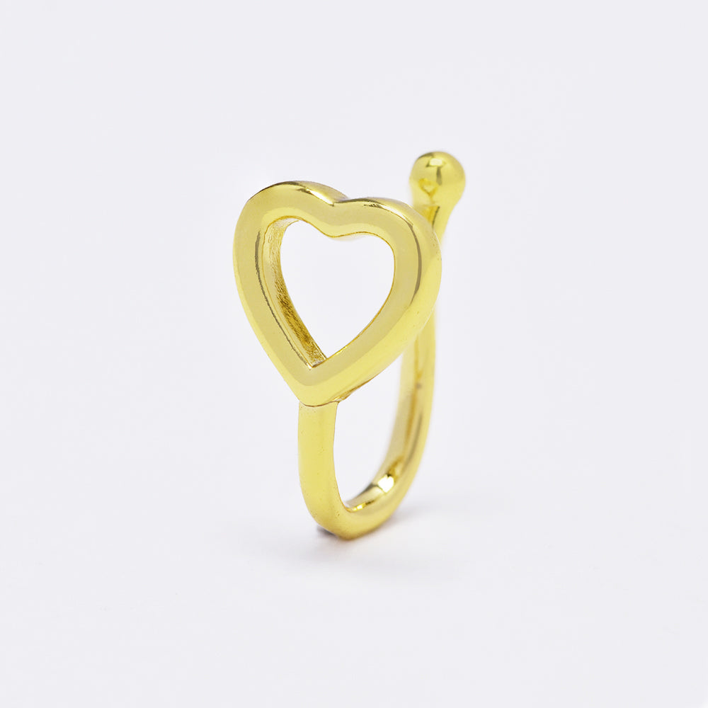 Stainless steel open heart nose clip no piercing - SSYBJ4881