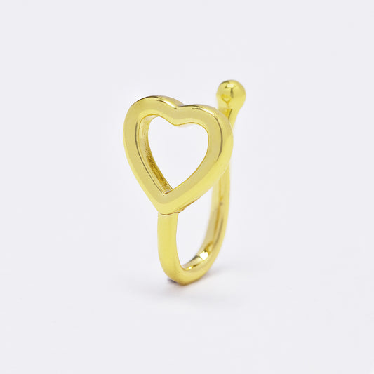 Stainless steel open heart nose clip   no piercing