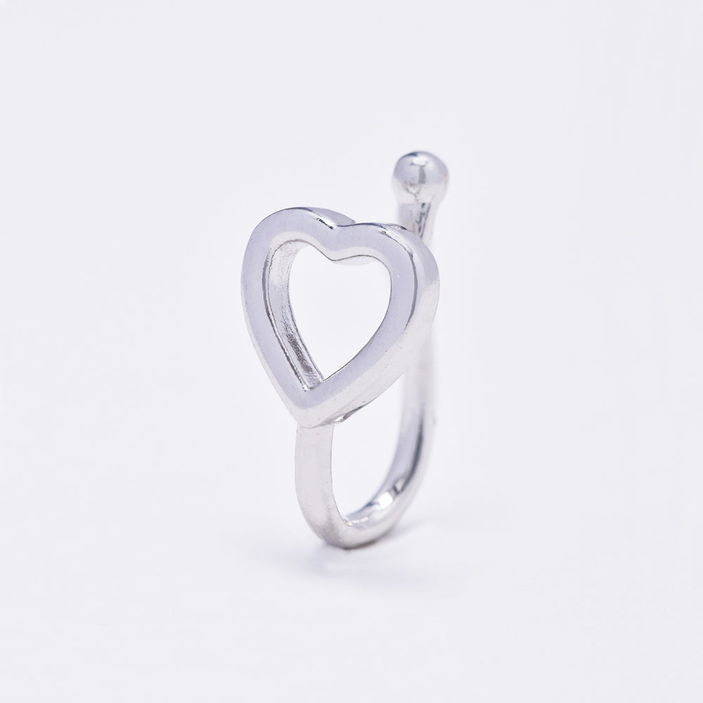 Stainless steel open heart nose clip no piercing - SSYBJ4881