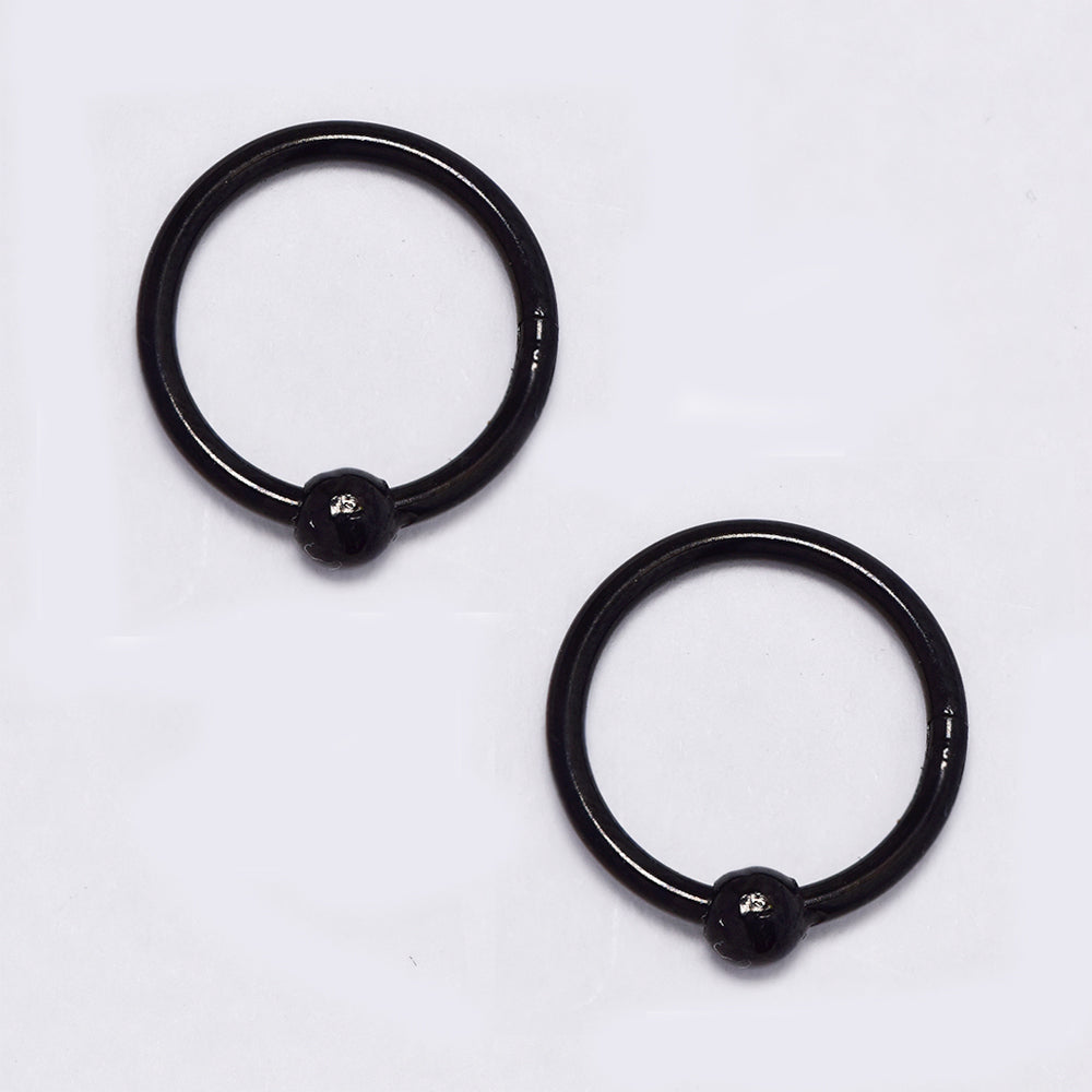 2 Pack Stainless steel 13mm x 1mm hoop and ball nose ring - SSYBJ5156