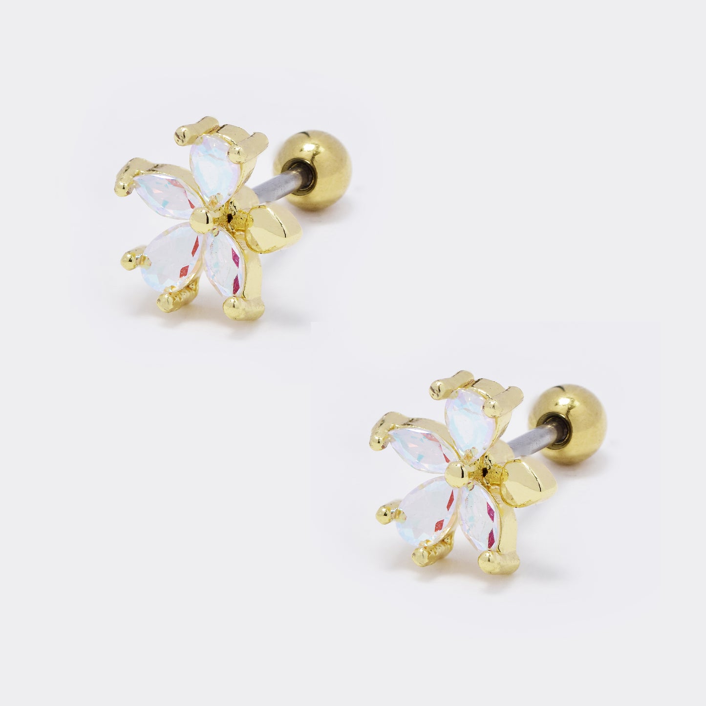 Stainless steel cz flower piercing - 2 pack - SSYBJ5734