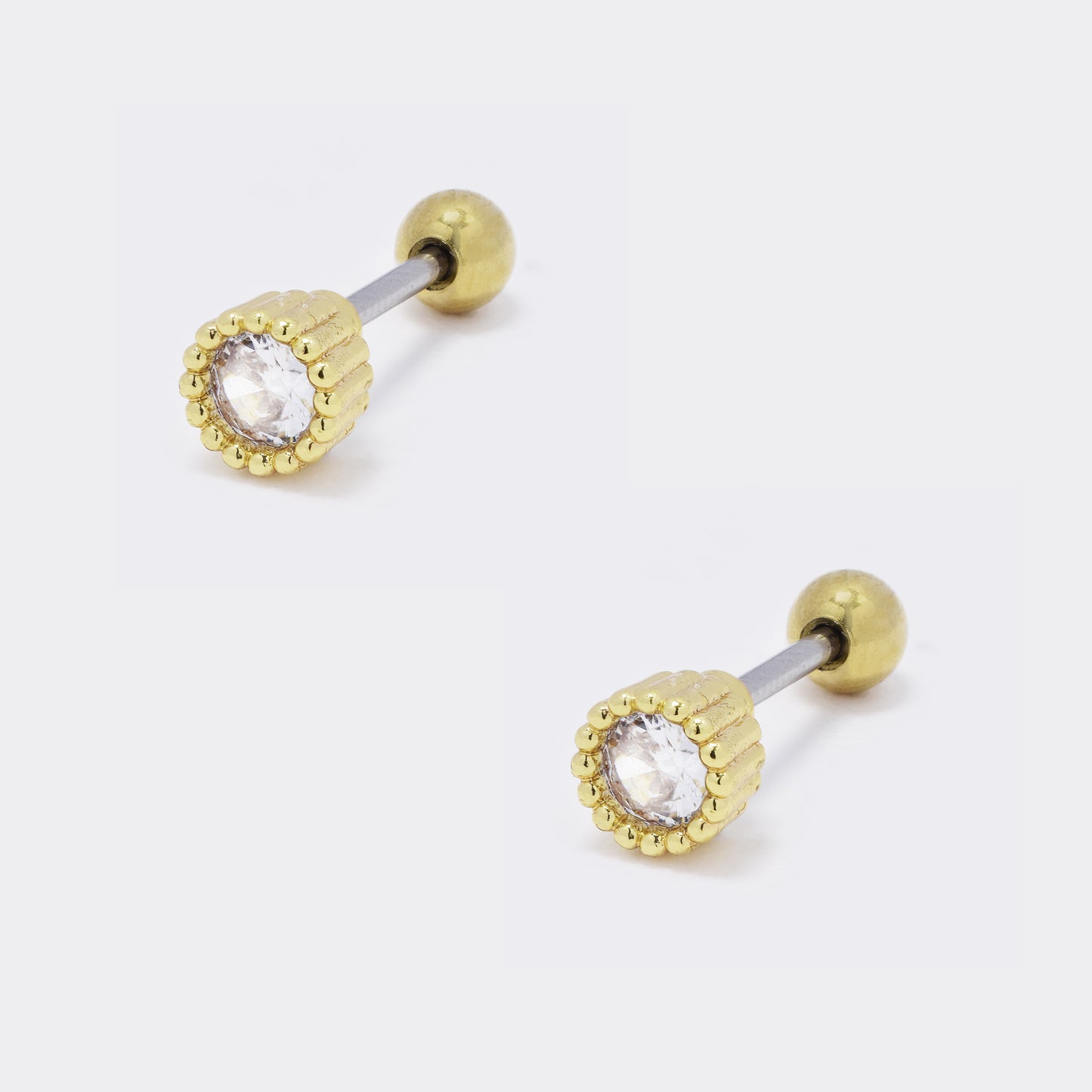Steel round cz piercing - 2 pack - SSYBJ5746