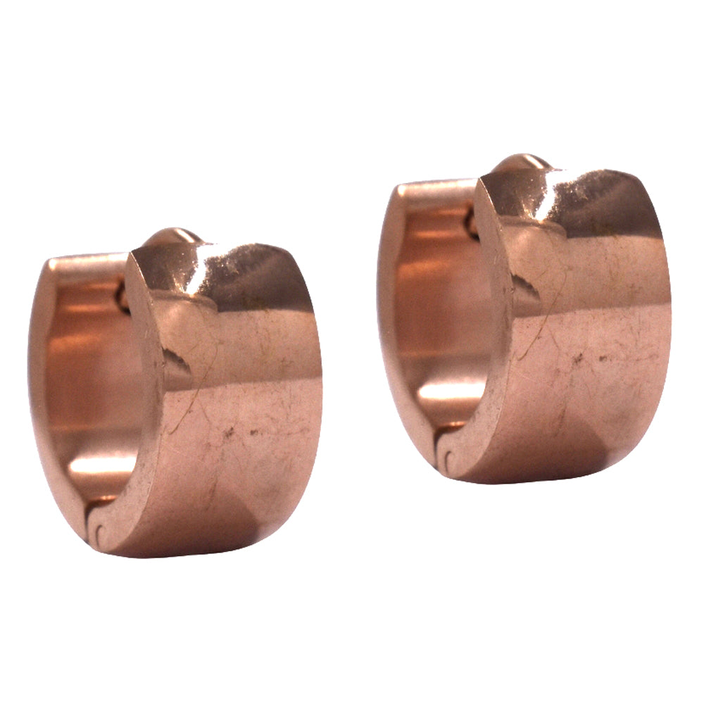 Stainless steel broad huggie hoop earring - SSYE1526