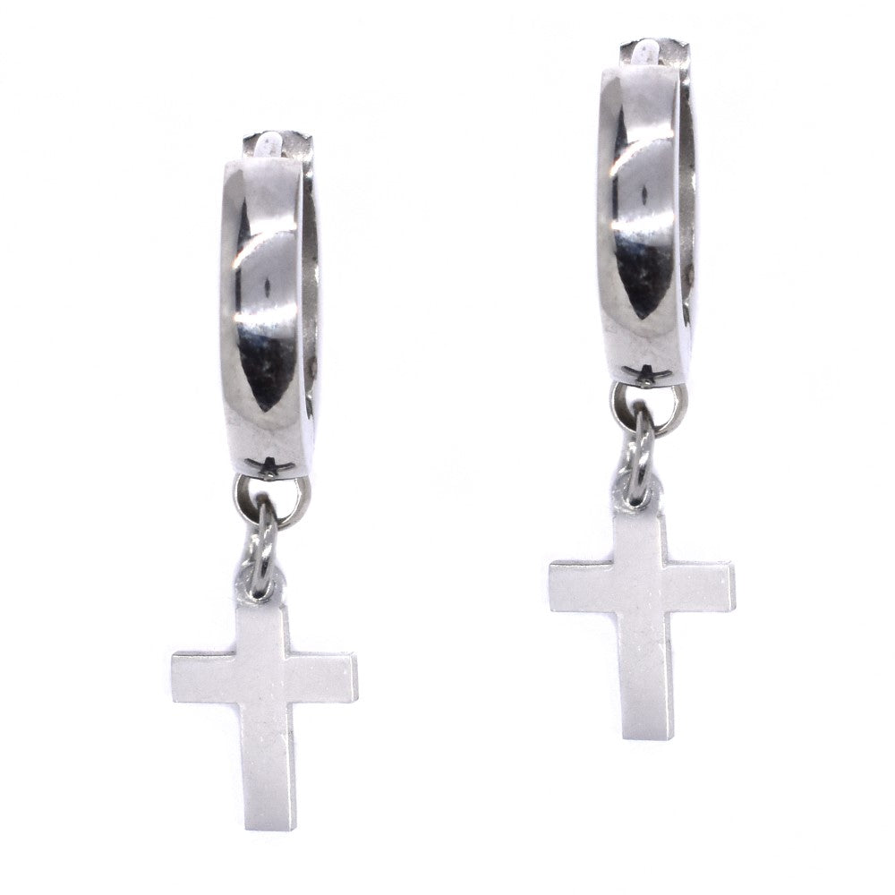 Stainless steel cross drop earring - SSYE2315