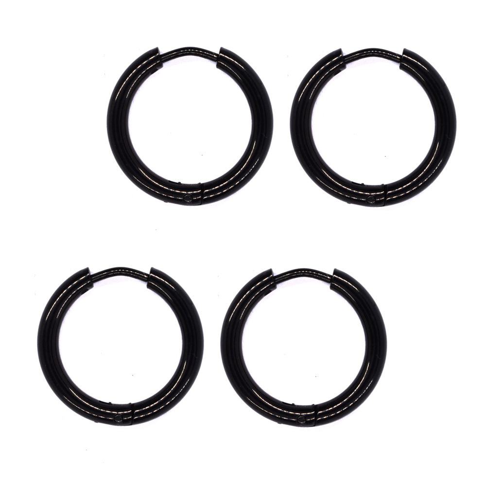 2 Pair Stainless steel 15mm sleepers earrings - SSYE3036