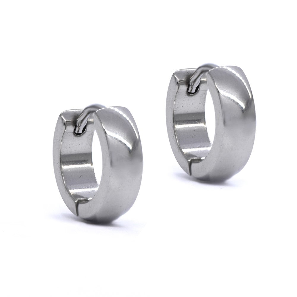 Stainless steel 4 x 9mm huggie earrings - SSYE4049
