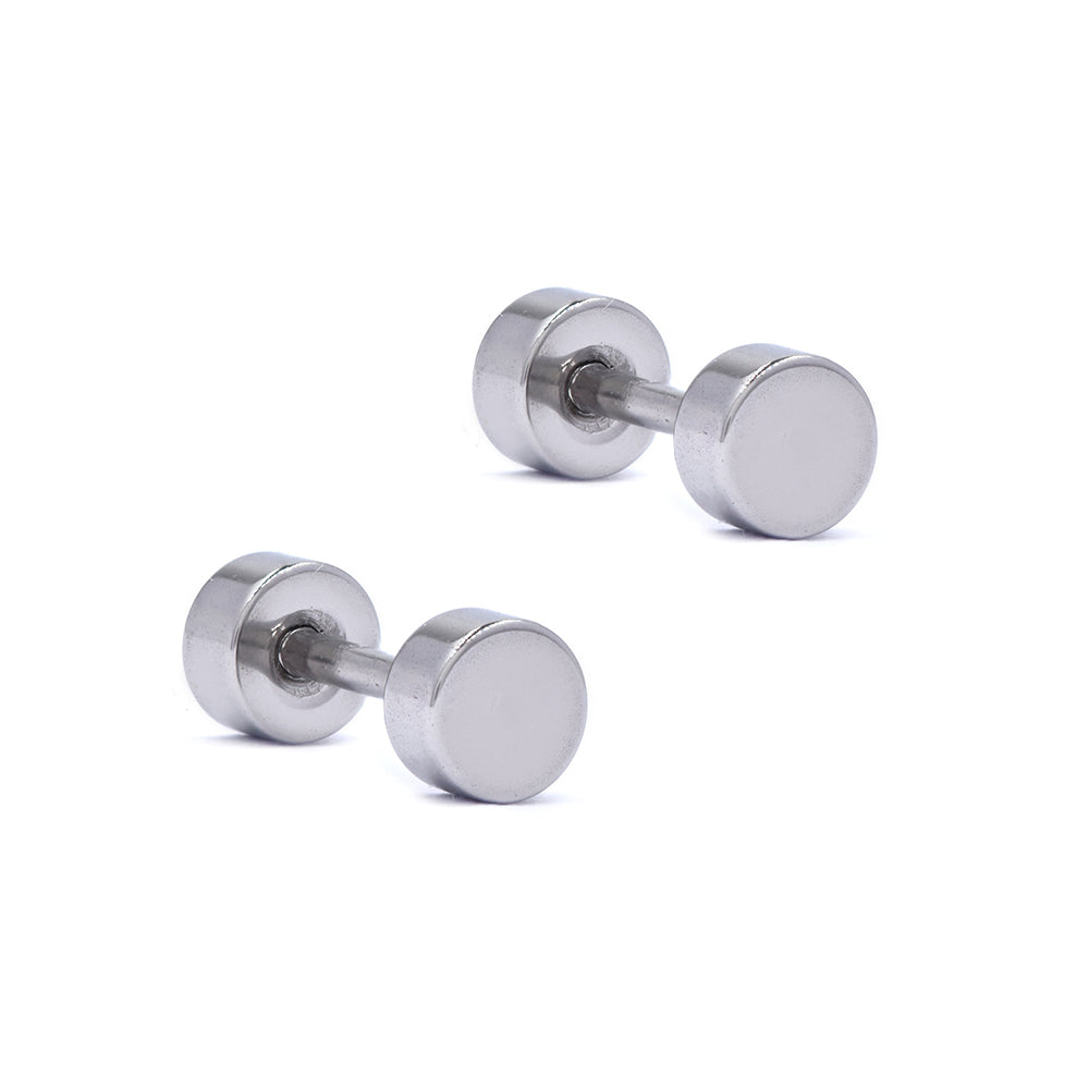Stainless steel 4mm dumbbell earring - SSYE4669