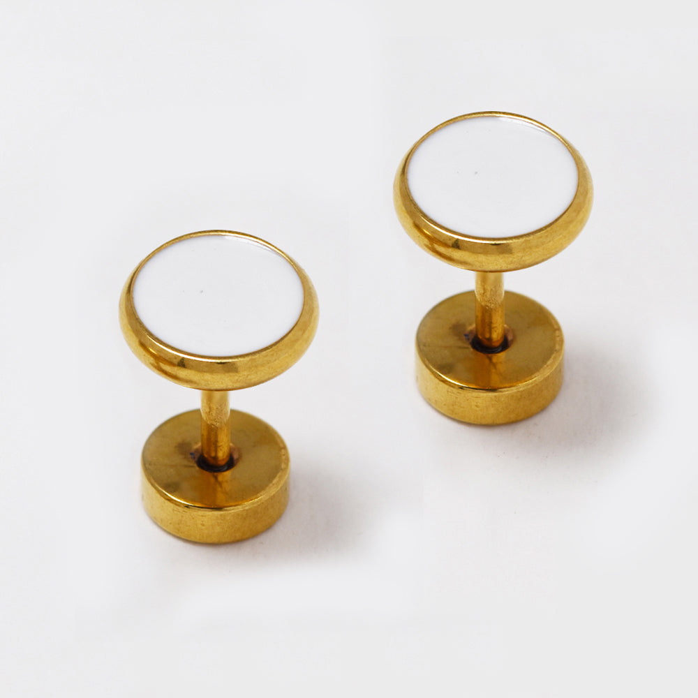 Stainless steel dumbbell earrings - SSYE4822