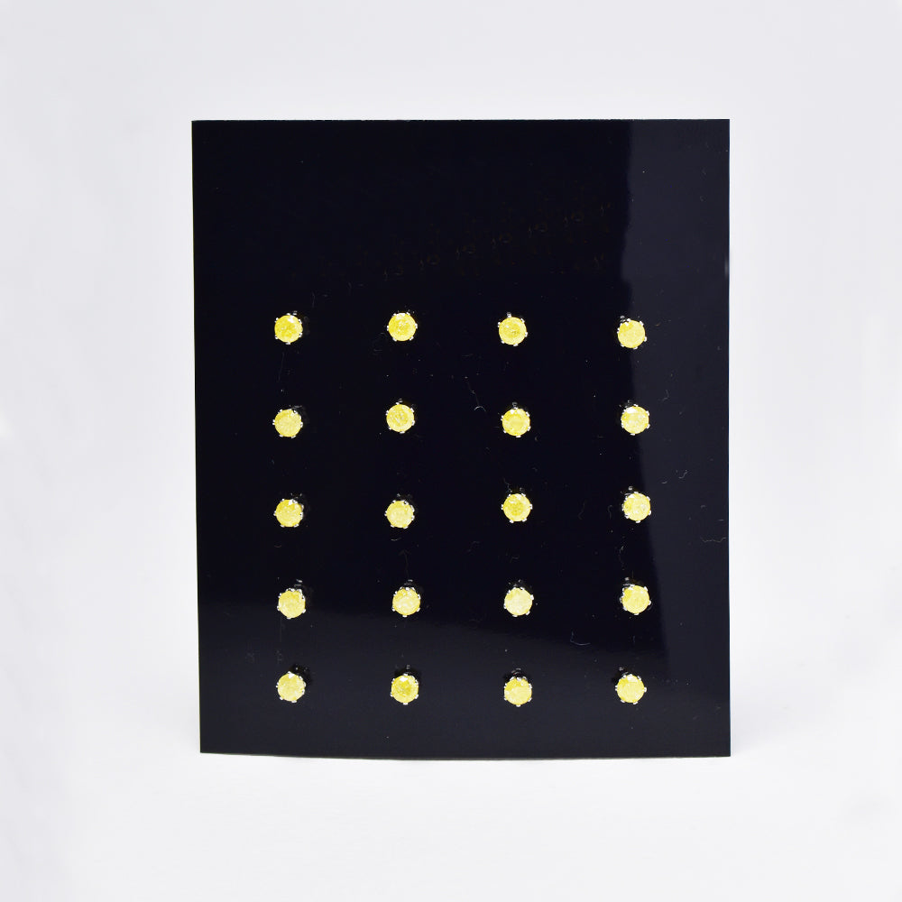 10 Pack Stainless steel 6 claw 3mm crushed cubic zirconia stud earrings - SSYE4846