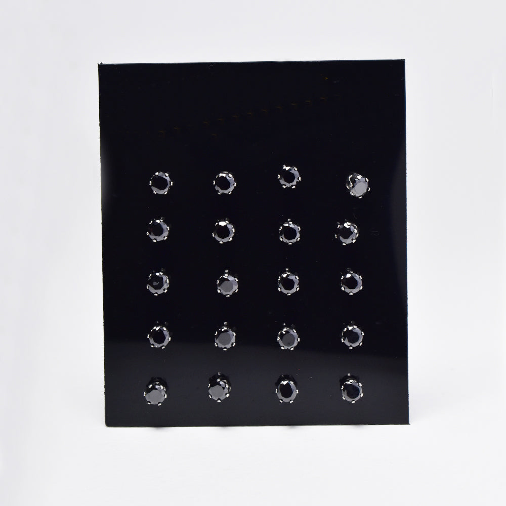 10 Pack Stainless steel 6 claw 4mm crushed cubic zirconia stud earrings - SSYE4847