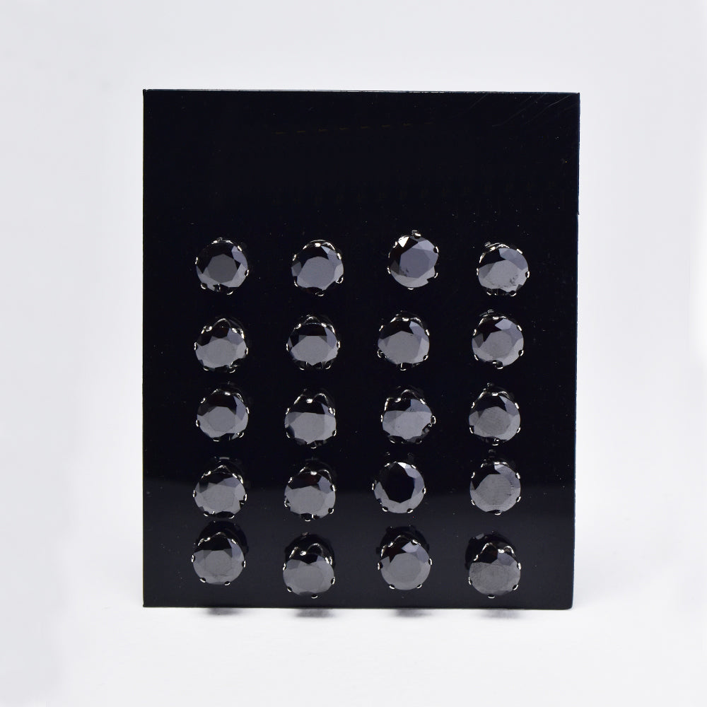 10 Pack Stainless steel 6 claw 7mm crushed cubic zirconia stud - SSYE4850