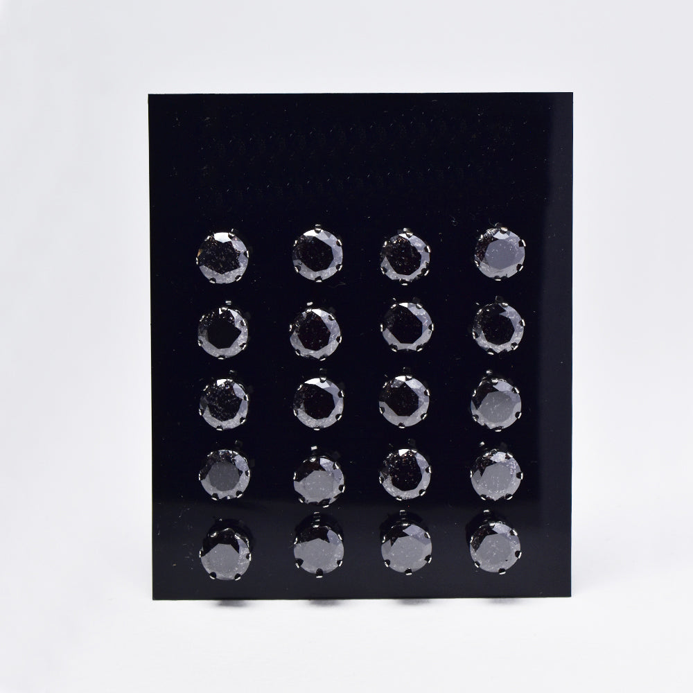 10 Pack Stainless steel 6 claw 7mm crushed cubic zirconia stud - SSYE4850