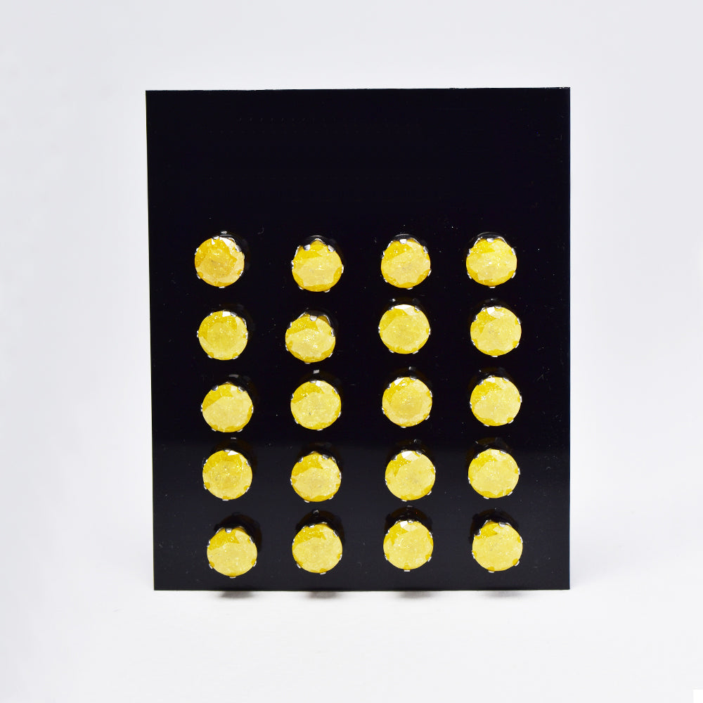 10 Pack Stainless steel 6 claw 7mm crushed cubic zirconia stud - SSYE4850