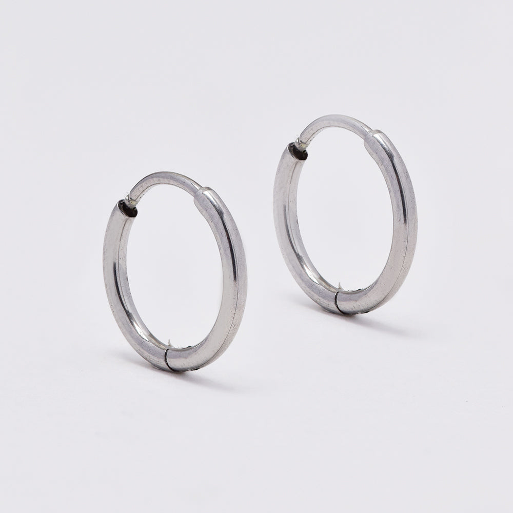 Stainless steel 10mm x 1.2mm hinged hoop earring - SSYE4858