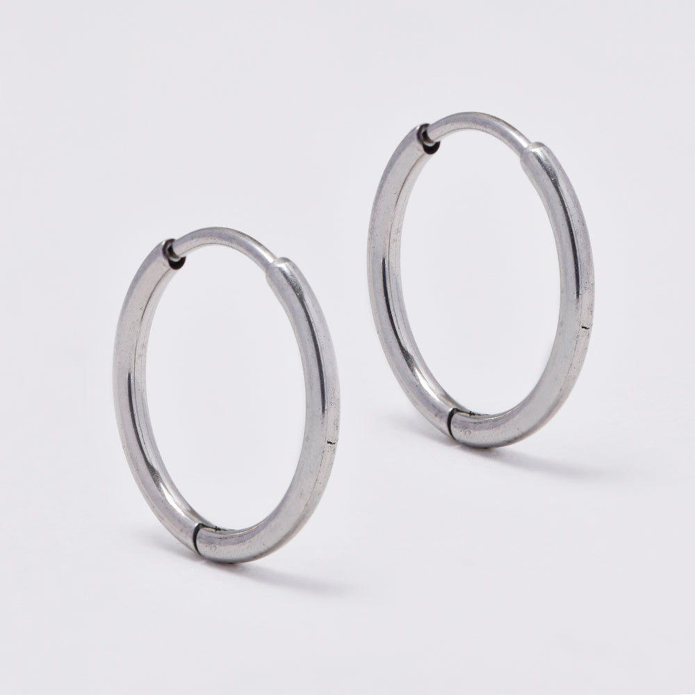 Stainless steel 12mm x 1.2mm hinged hoop earring - SSYE4859