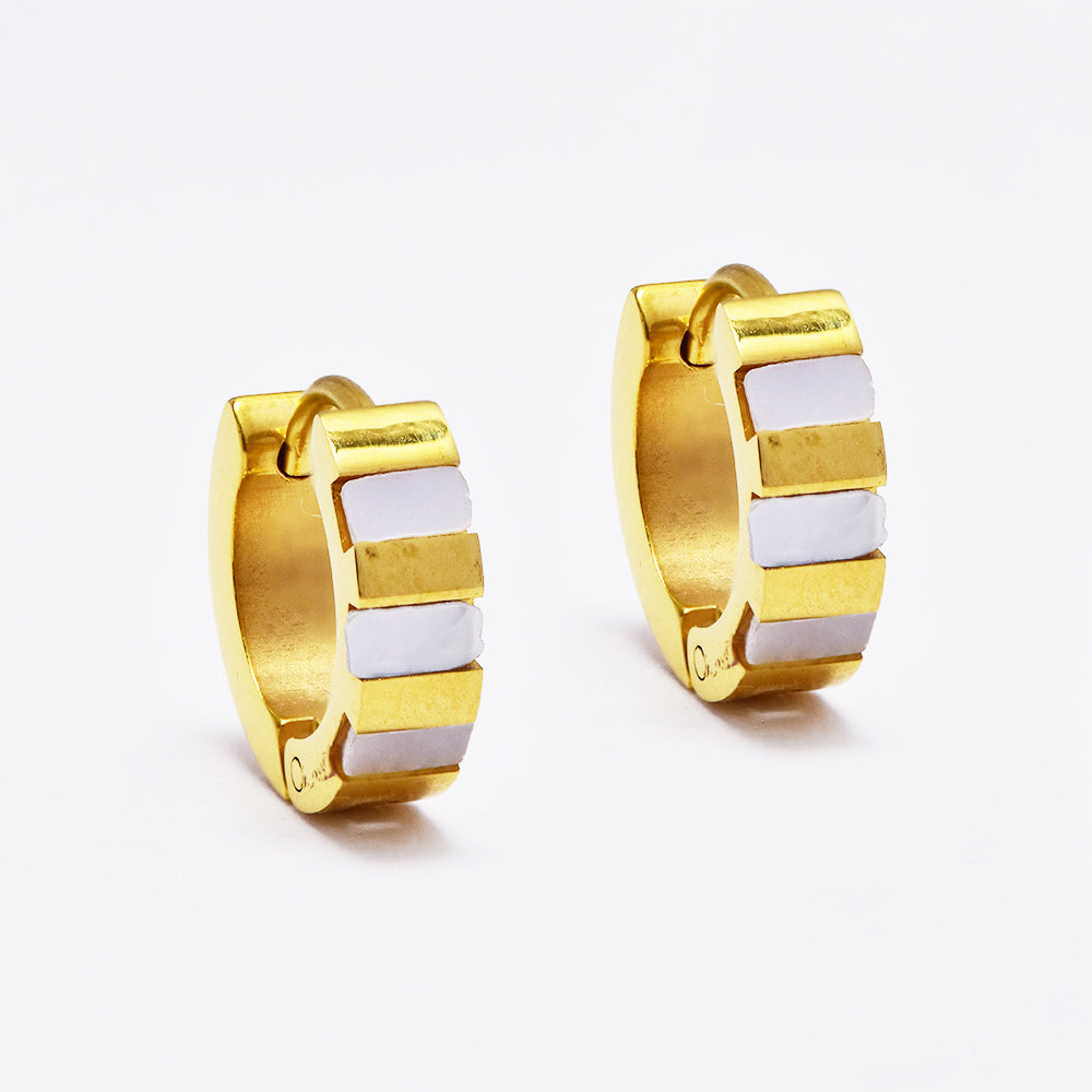 Gold Stainless steel shell huggie 13.5x4mm - SSYE4959