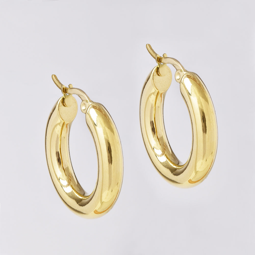Stainless steel 25mm x 5mm hoops - SSYE5121