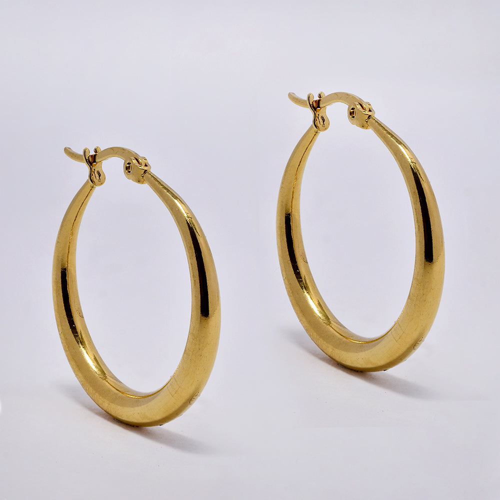 Stainless steel gold 30mm hoop earring