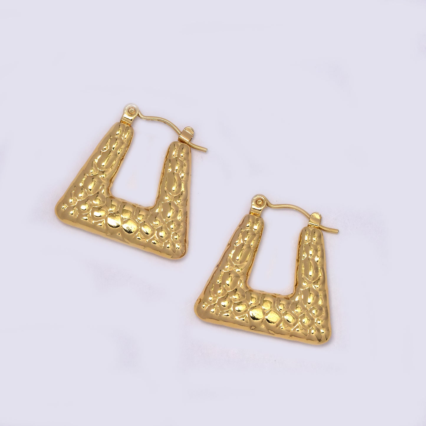 Stainless steel 22mm textured hoops - SSYE5261