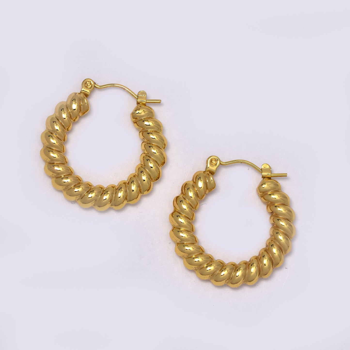 Stainless steel 25mm twisted hoops - SSYE5264