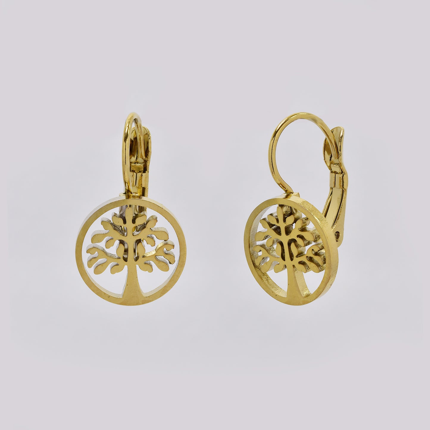 Stainless steel tree of life drop earring - SSYE5366