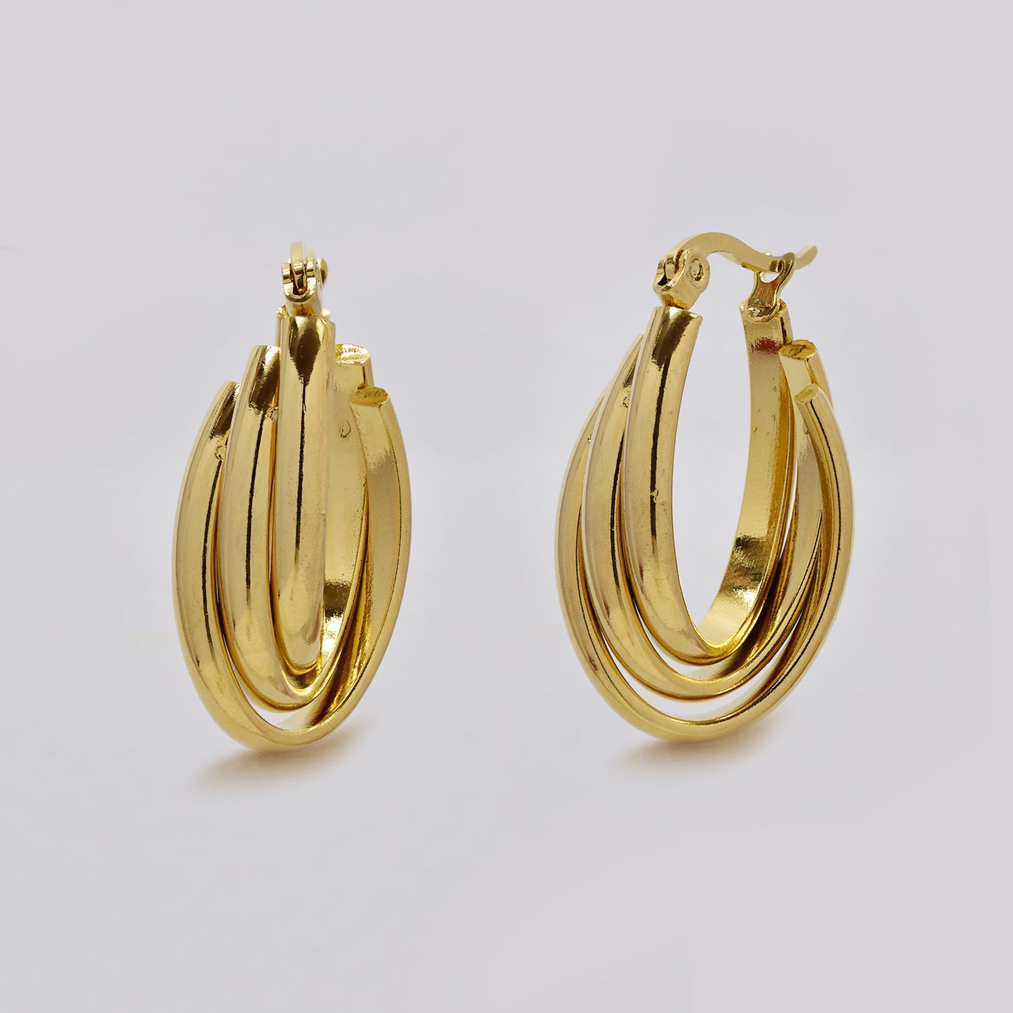 Stainless steel twisted 3 strand hoop - SSYE5369