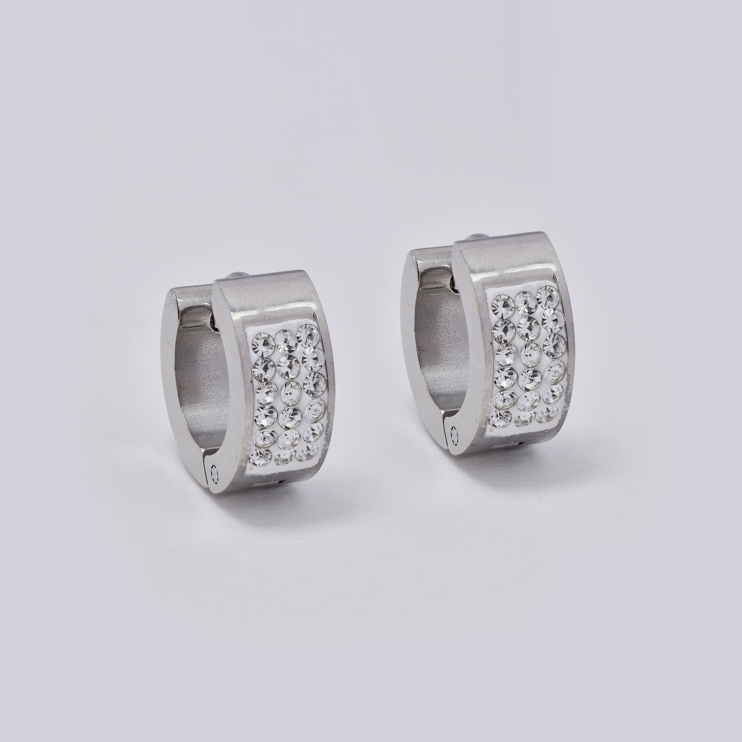 Stainless steel diamante huggie earring - SSYE5370
