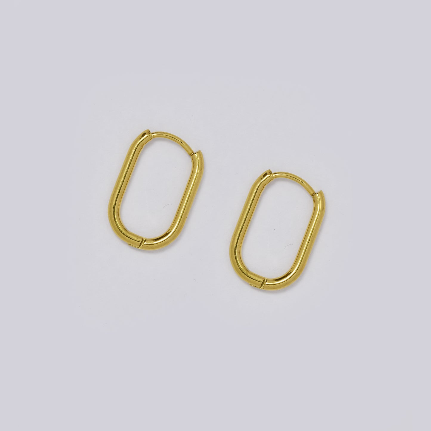 Stainless steel 18.5 x 2.5mm oval hoop earrings - SSYE5434