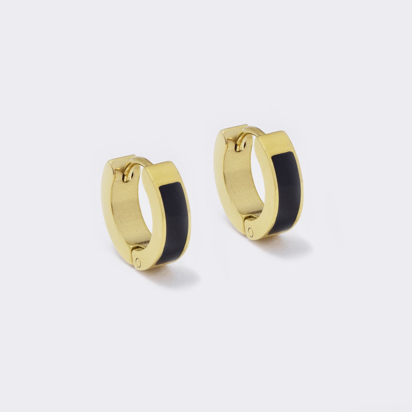 Steel 13.5x4mm enamel insert huggies - SSYE5568