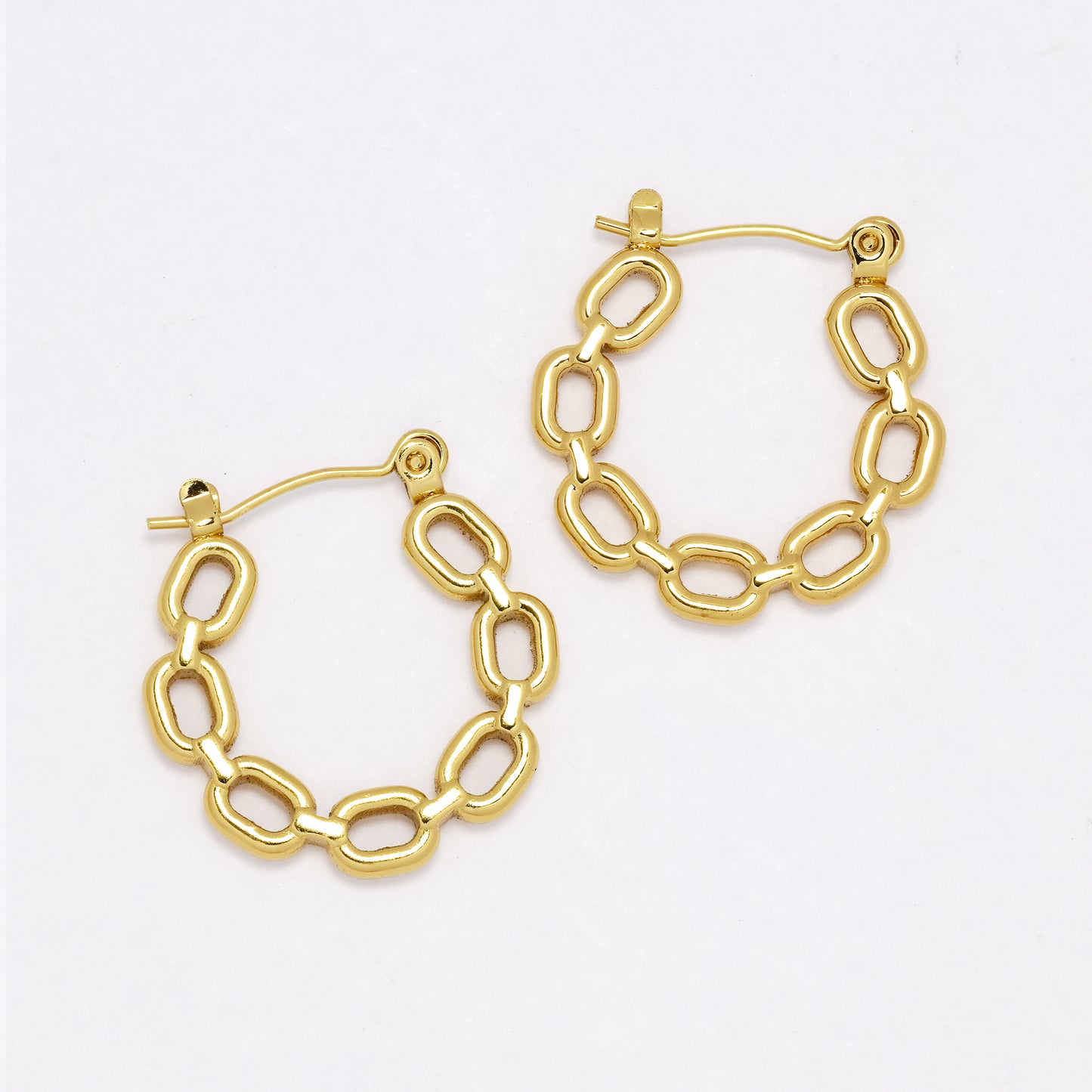 SSYE6553 - St Steel 25mm x 24mm chainlink hoop earring