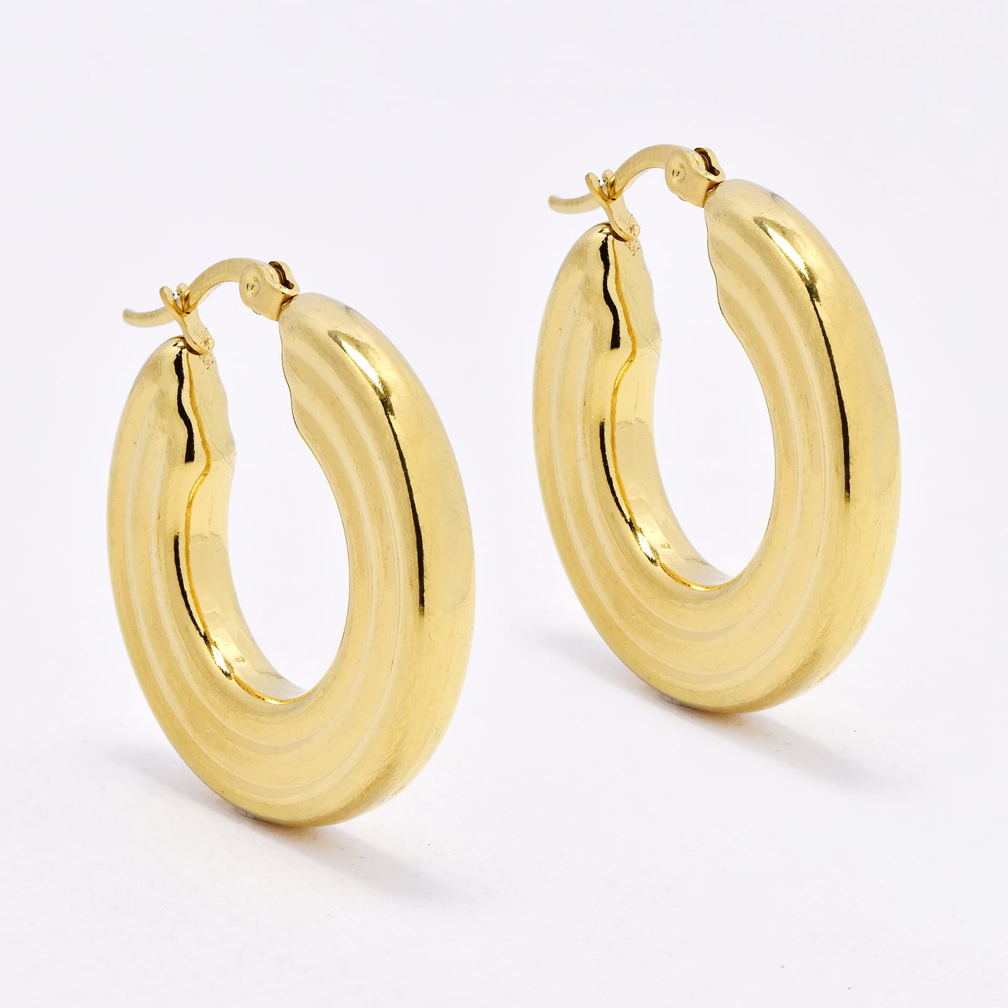 SSYE6645 - St Steel 30mm x 5mm chunky hoops