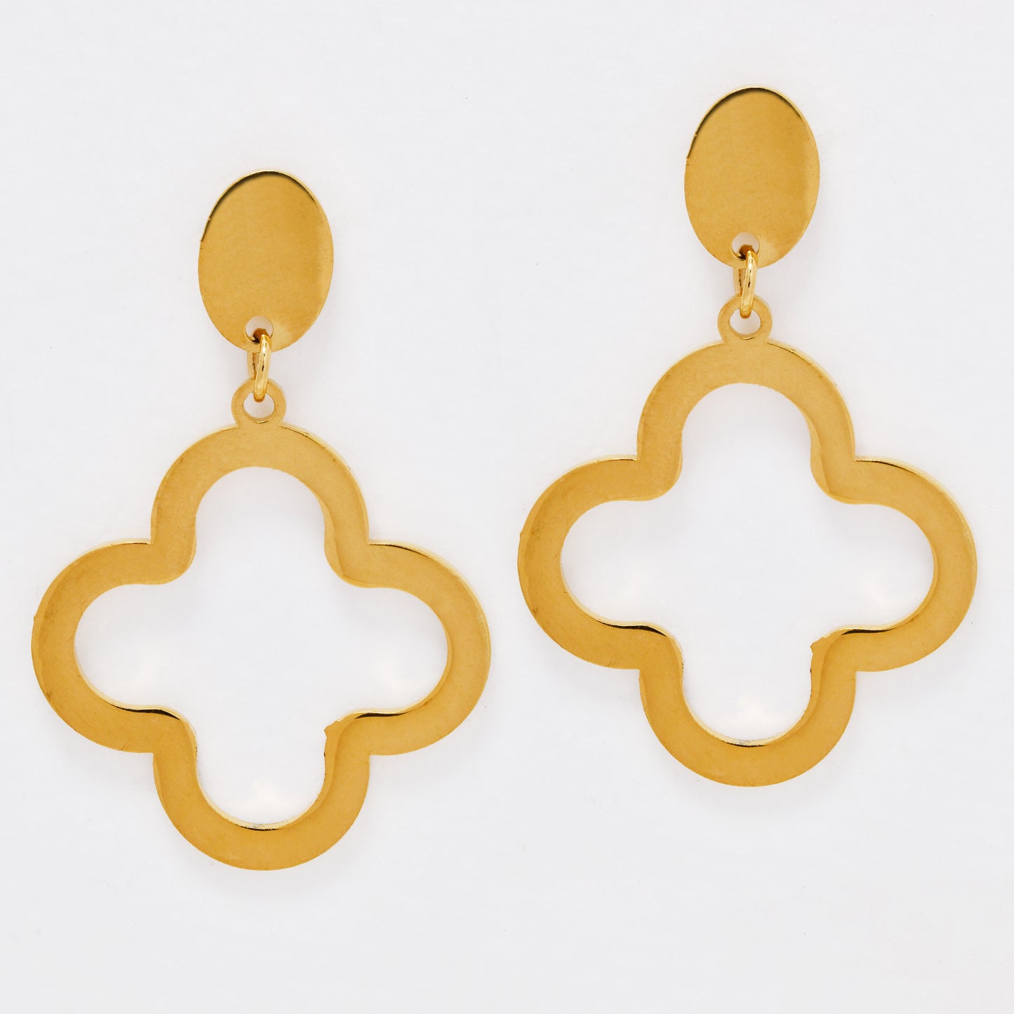 SSYE6657 - St Steel 38mm x 25mm cutout flower drop earring