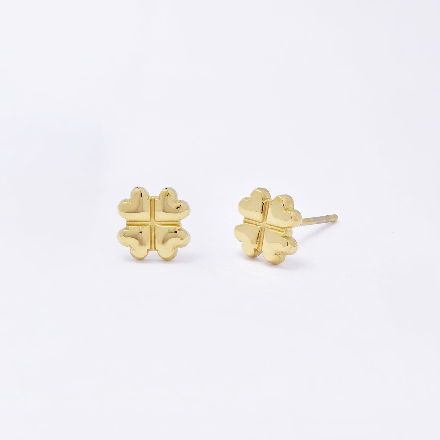 SSYE6950 - Steel 6mm four-leaf clover stud earring