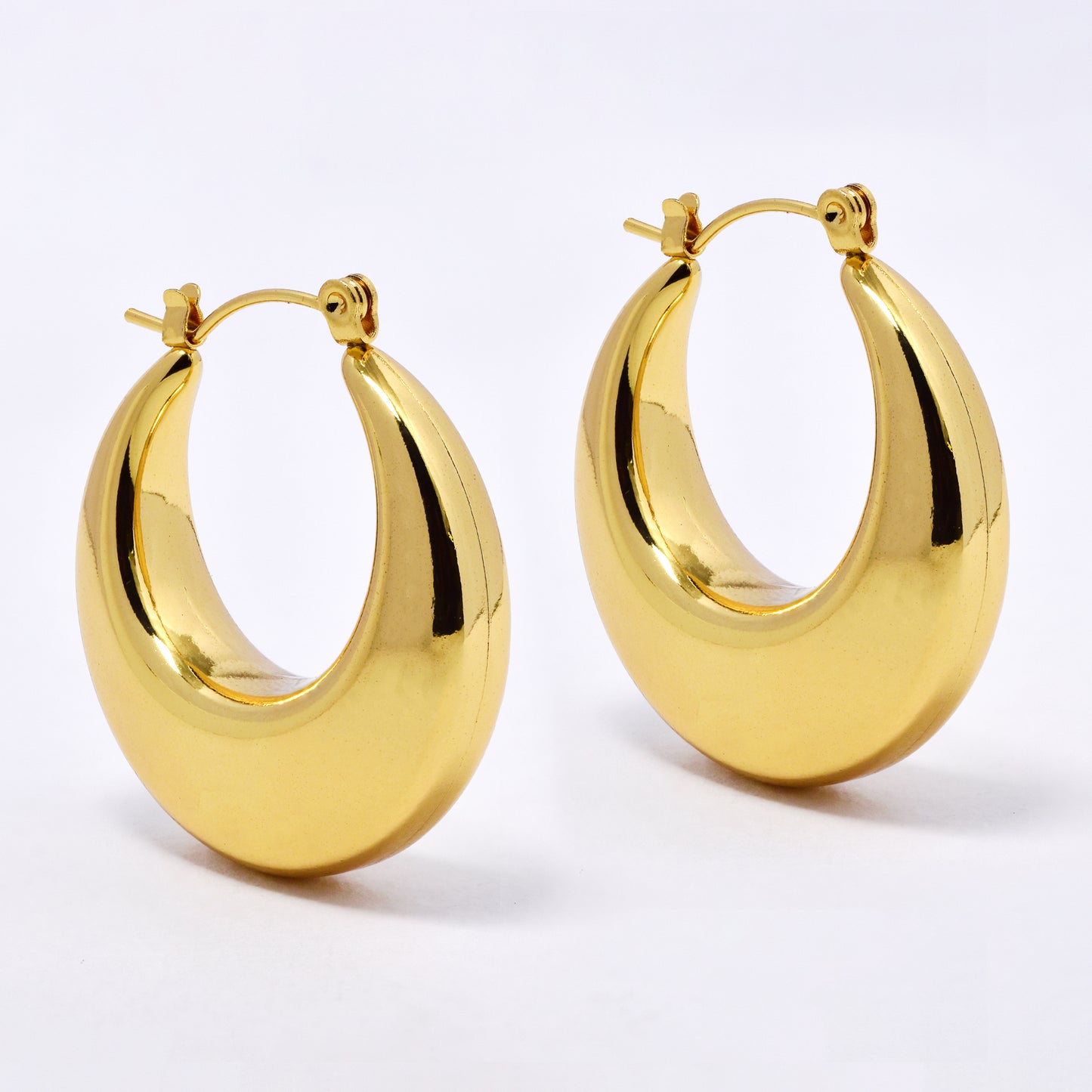 SSYE7096 - Steel 32mm x 8mm creole hoop earrings