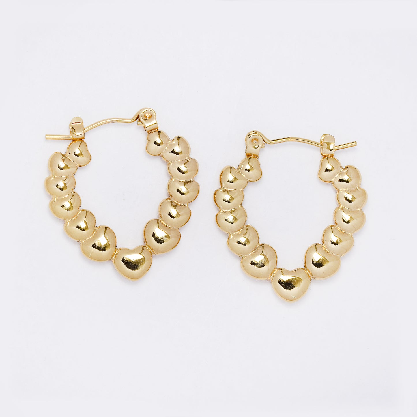 SSYE7350 - Steel 28mm x 25mm bubble heart clip hoop earring