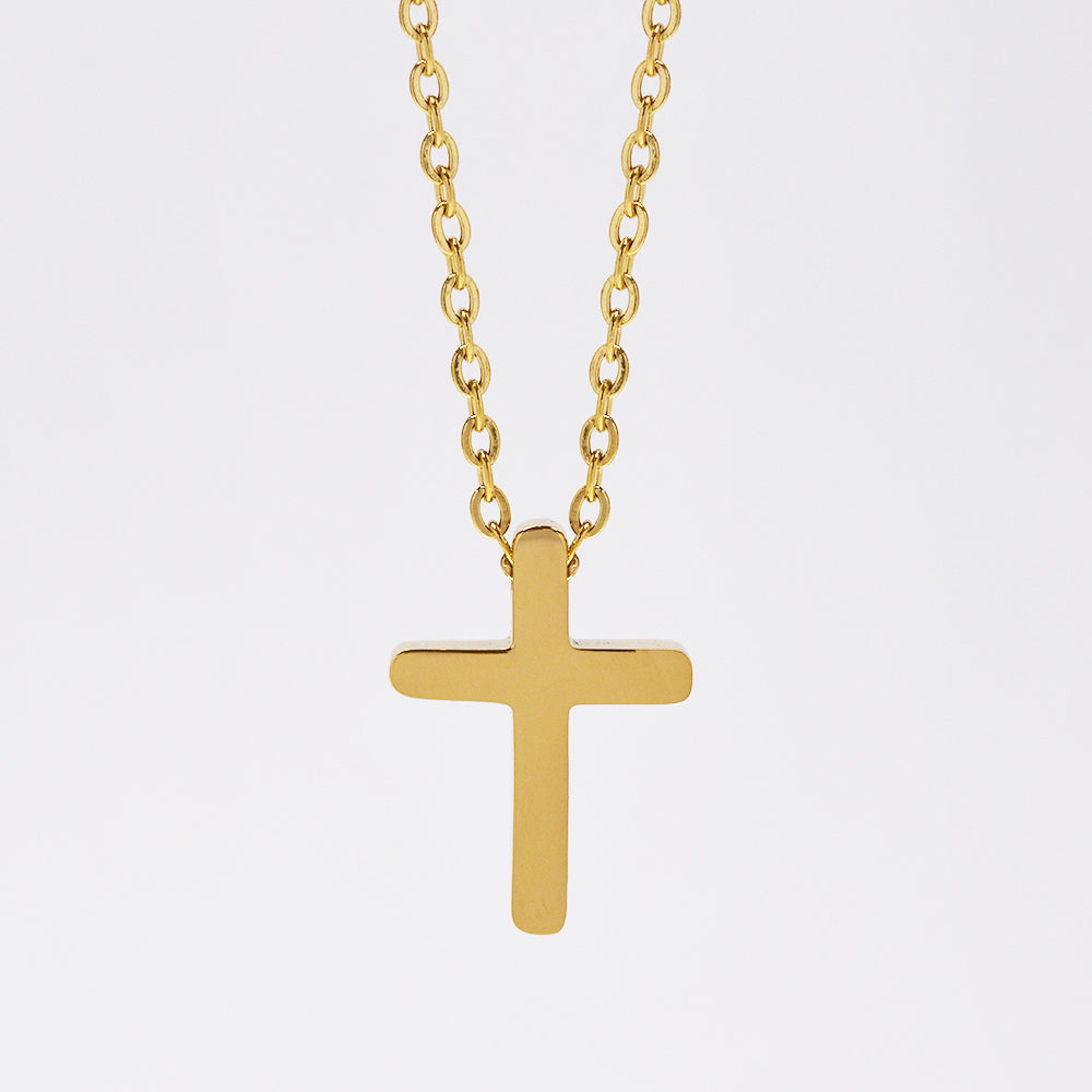 Stainless steel cross necklace - Cross: L17mm x W12mm chain: 45cm