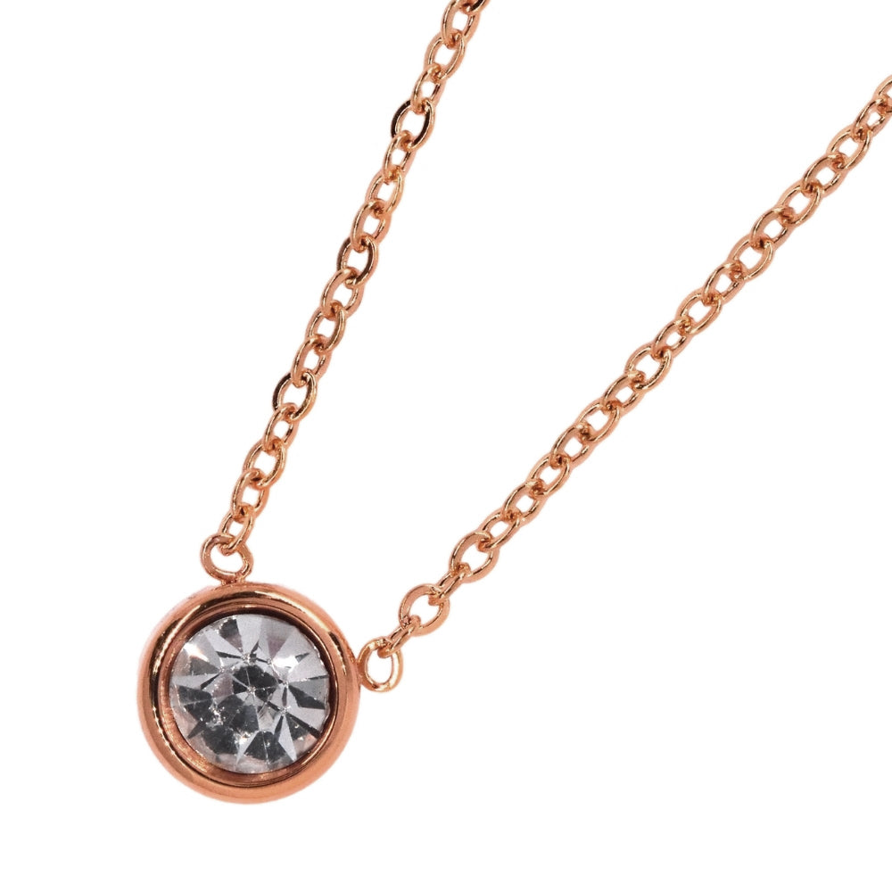 Stainless steel cubic solitaire necklace - SSYN2101