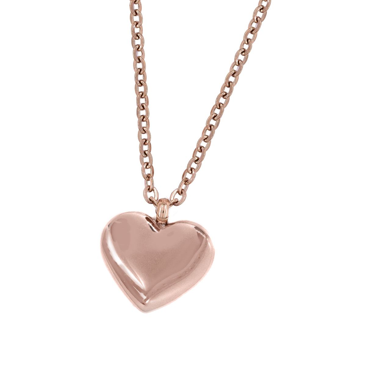 Buy 1 get 1 FREE - Stainless steel solid heart necklace - Heart: L12mm x W10mm chain: 45cm - SSYN2104