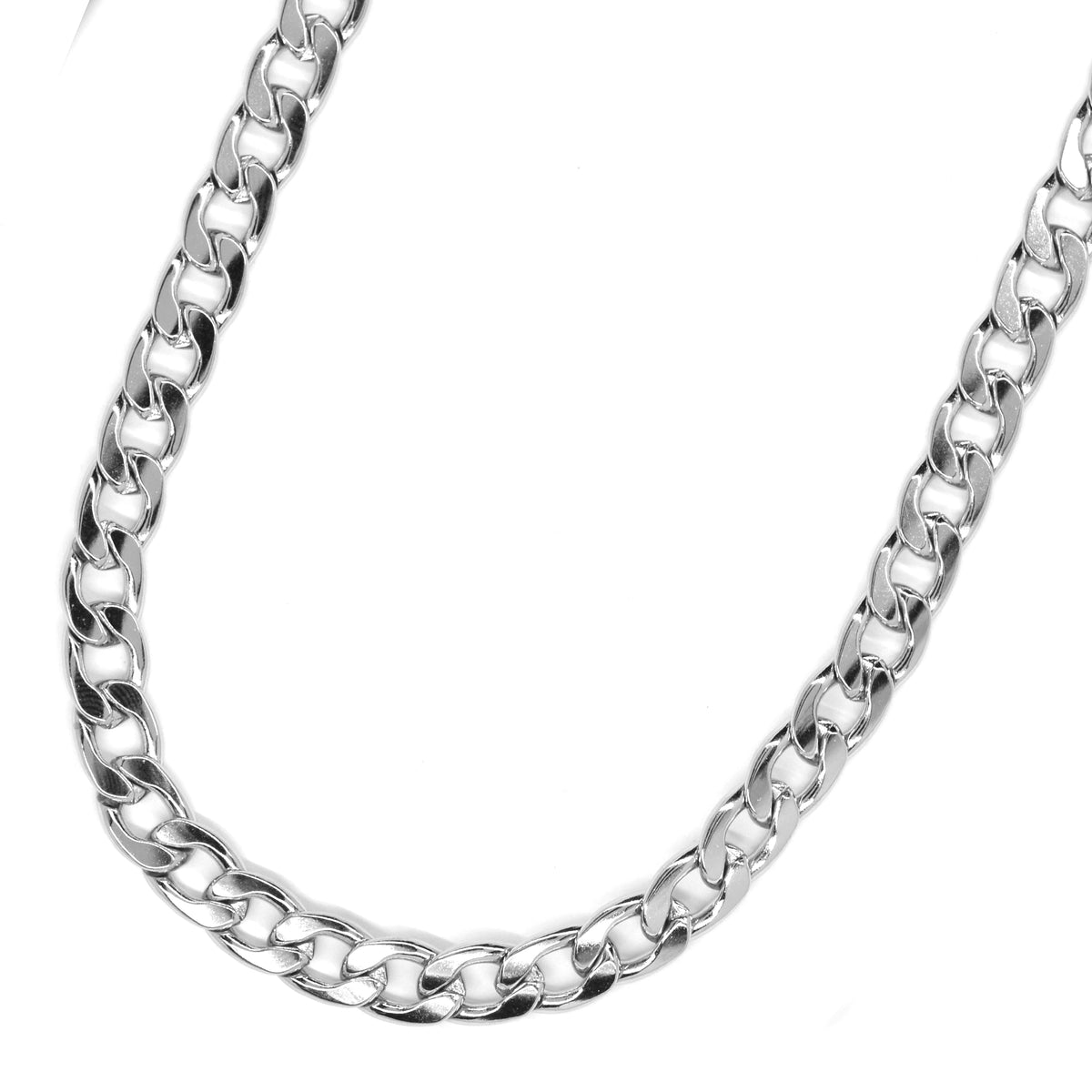 Stainless steel curb 7mm x 55cm chain - SSYN3074