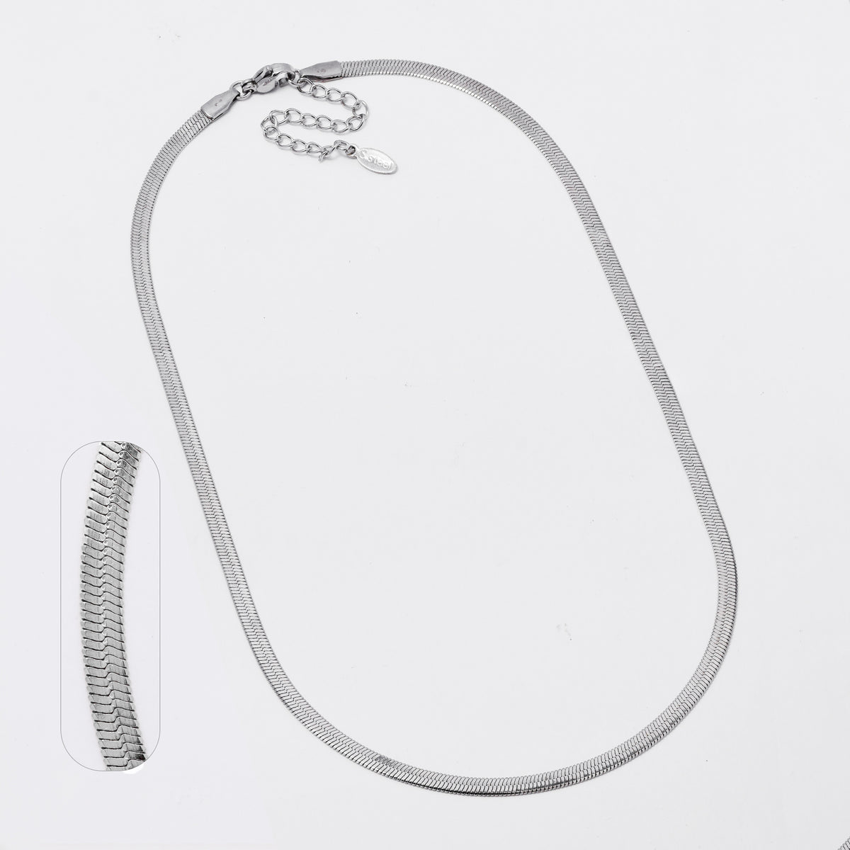 Stainless steel herringbone 3mm x 37cm + 6cm extension chain - SSYN3561