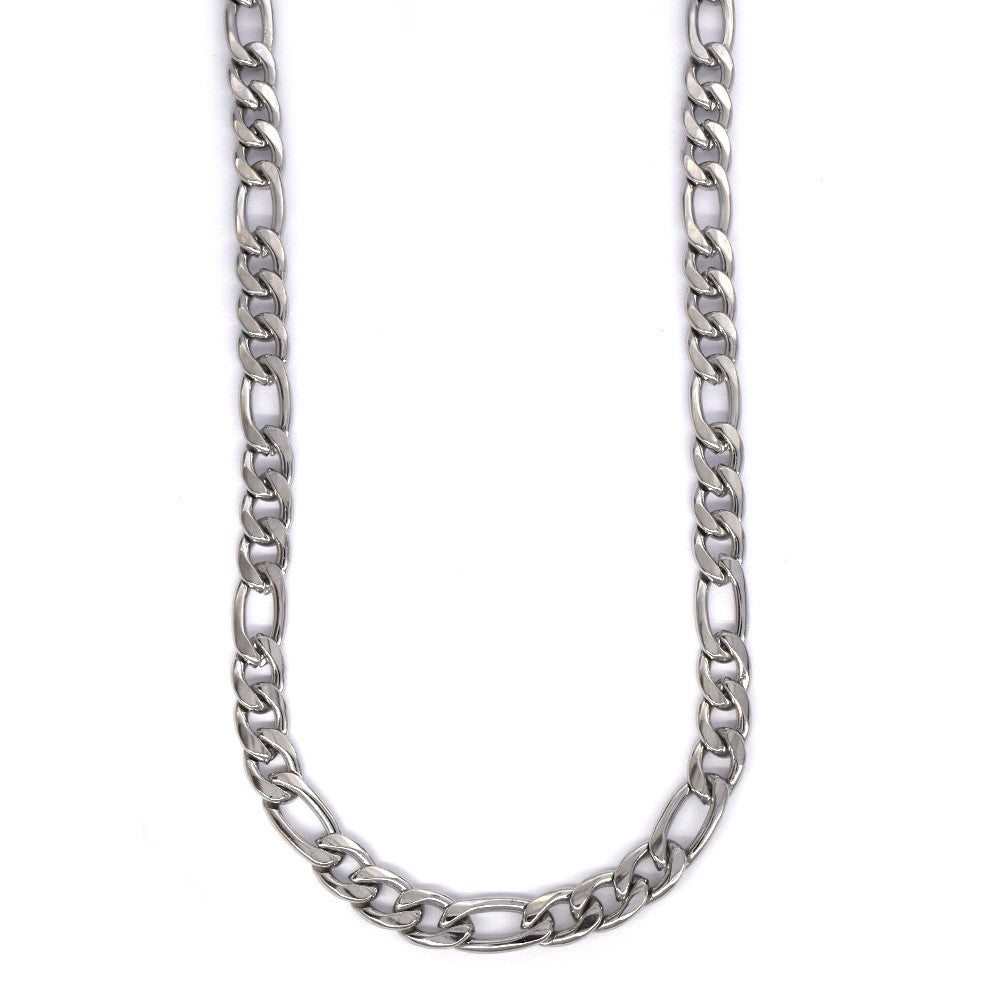 Stainless steel 7mm x 55cm figaro chain - SSYN4129