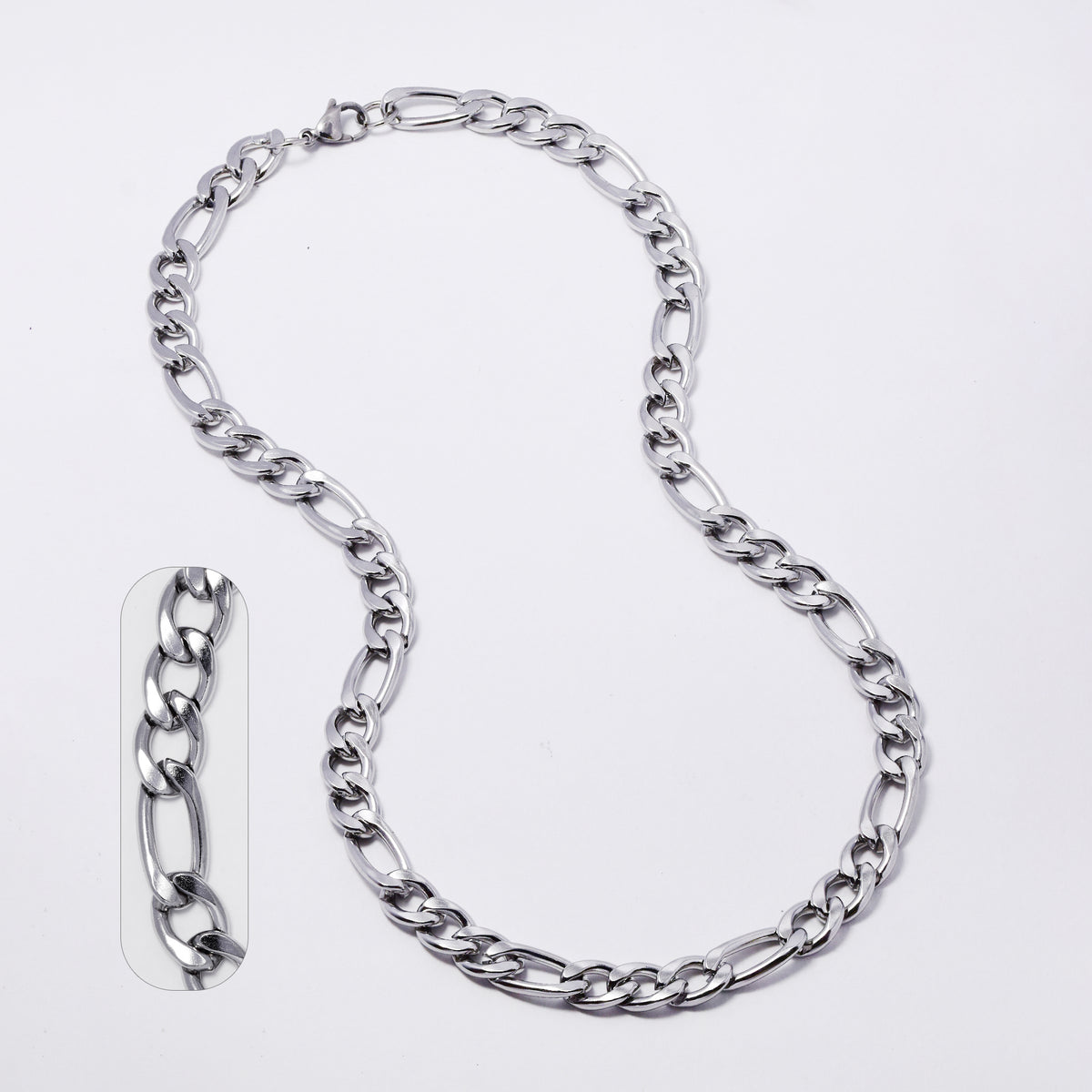 Buy 1 get 1 FREE - Stainless steel 10mm x 55cm figaro chain - SSYN4130