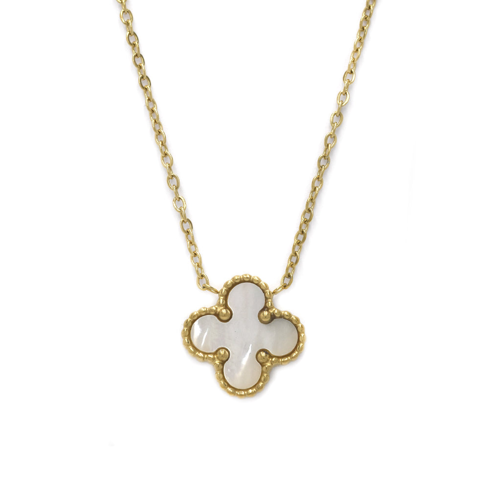 Stainless steel shell flower necklace - SSYN4289