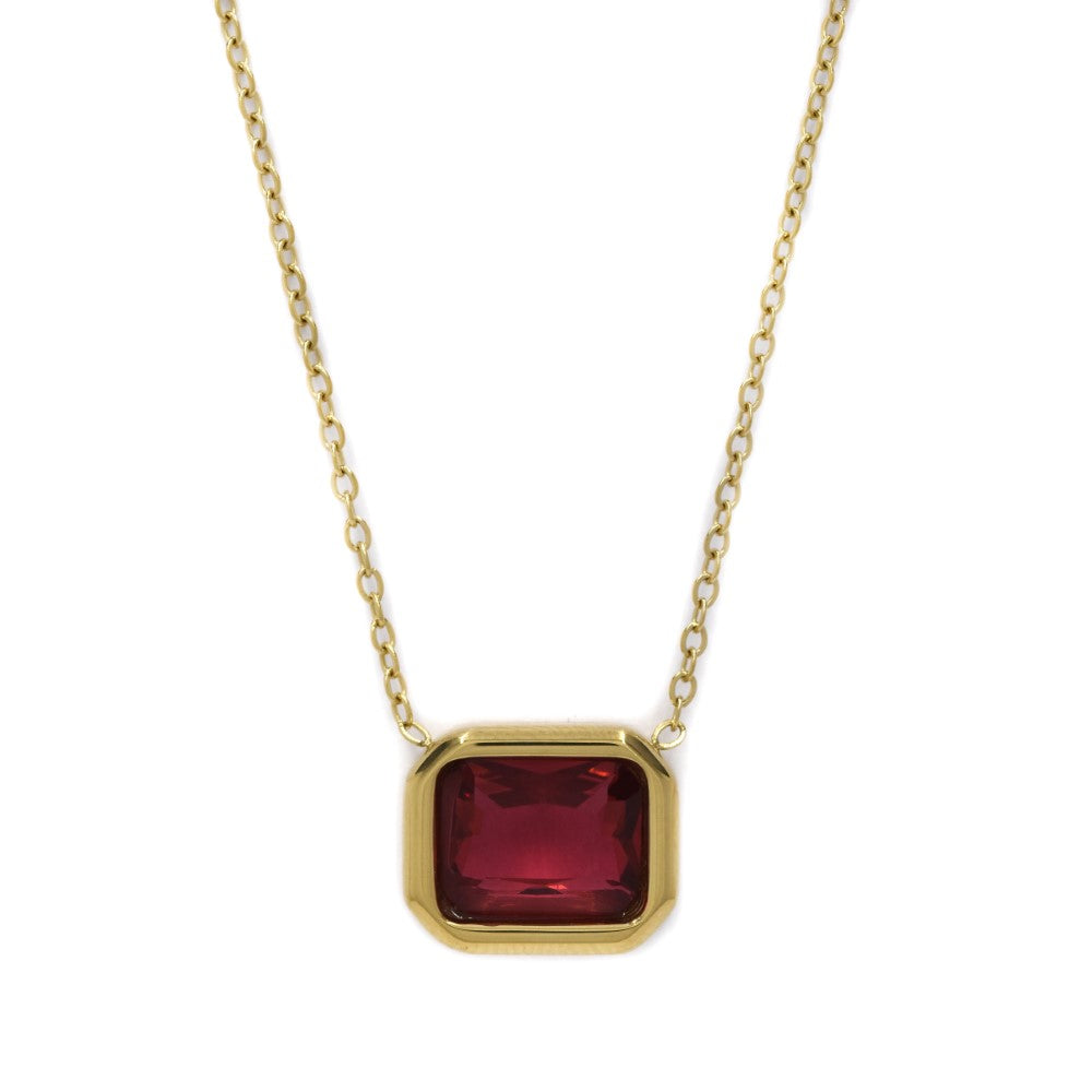 Stainless steel chain with Cubic zirconia pendant - SSYN4462