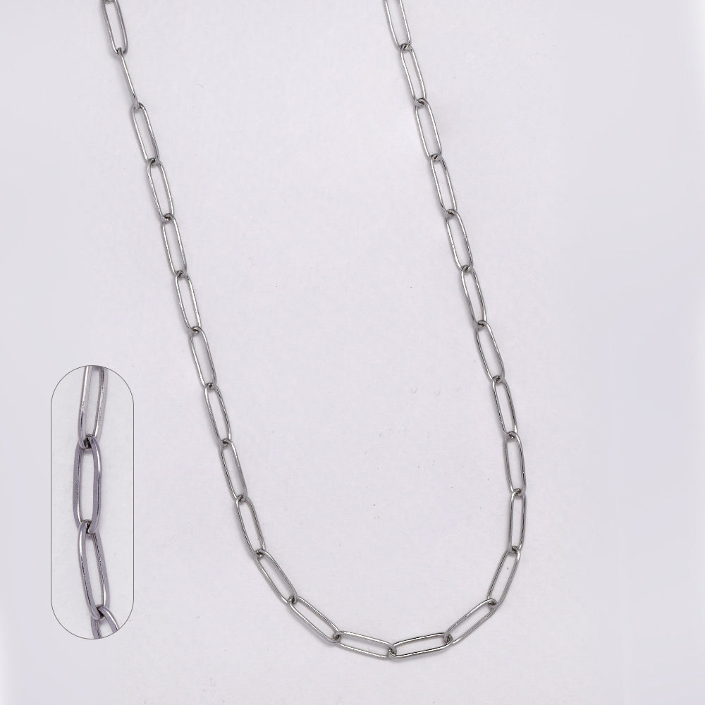 Stainless steel 40+5cm x 4mm paperclip link chain - SSYN4722A