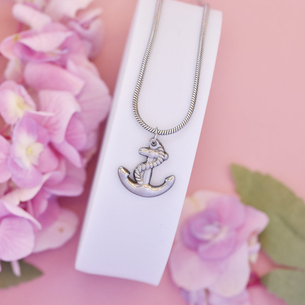 Stainless steel anchor pendant snake chain necklace - SSYN4728