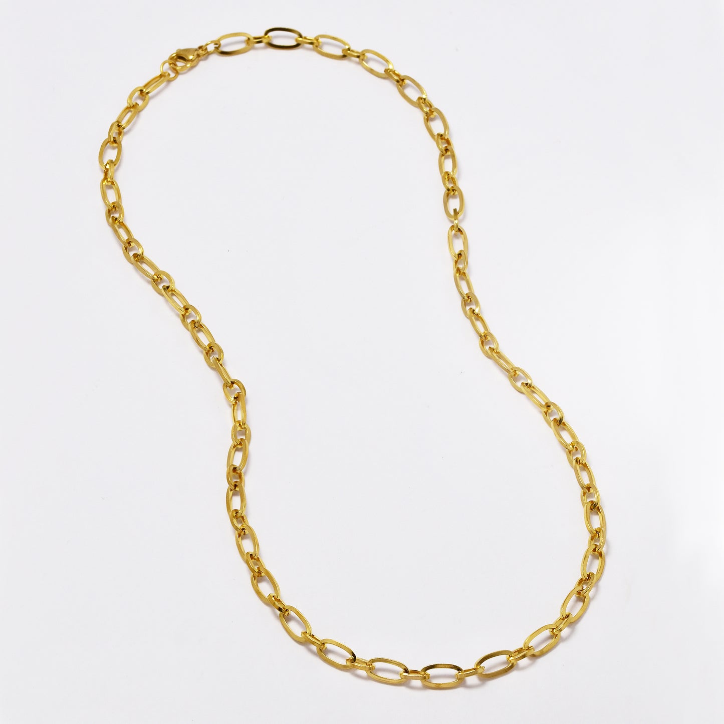 Buy 1 get 1 FREE - 2 Pack Stainless steel gold oval link 5mm x 45cm chain - SSYN4808