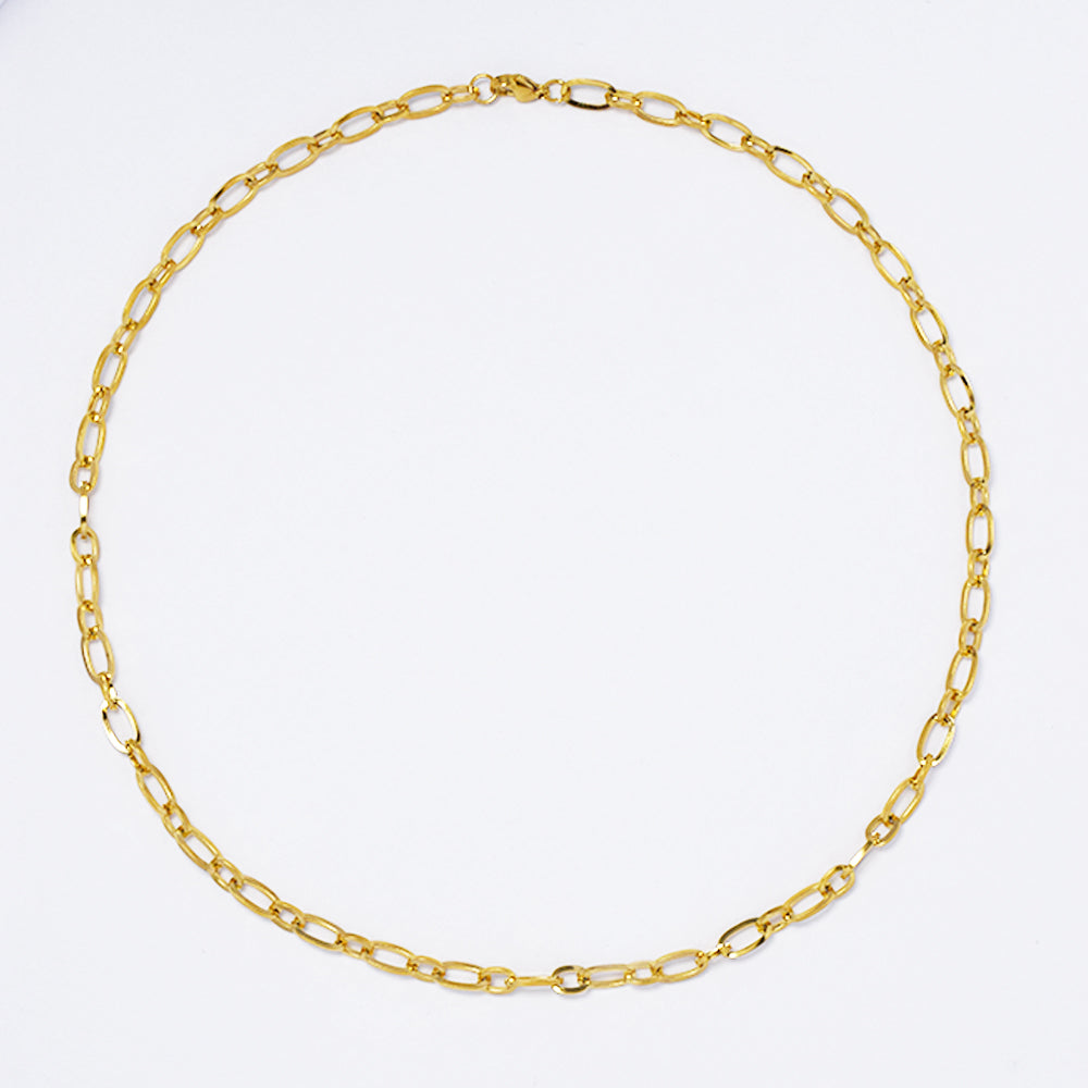 Stainless steel gold oval link 5mm x 45cm chain