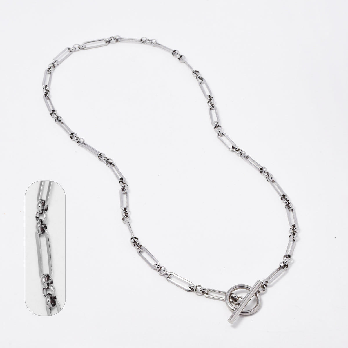 Stainless steel gold plated 45cm paper clip link toggle chain - SSYN4995